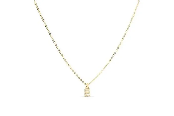 Luxenter 18k Gold Plated Alphabet E Pendant Necklace – Adjustable, Cubic Zirconia, Personalised Gift
