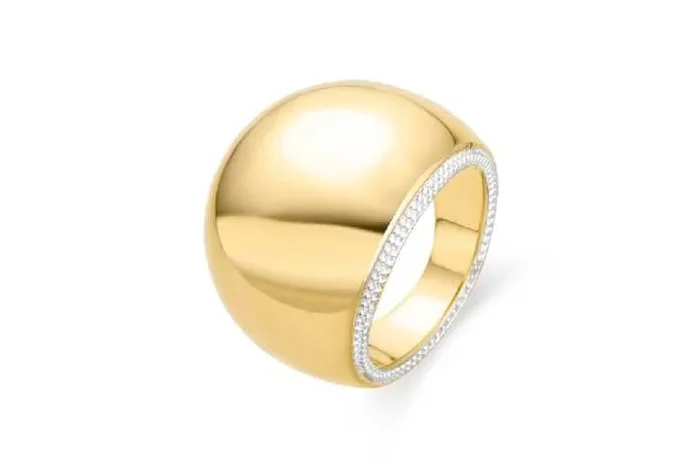 Luxenter Eharbel 18ct Yellow Gold Statement Women’s Ring – Modern Stackable Band