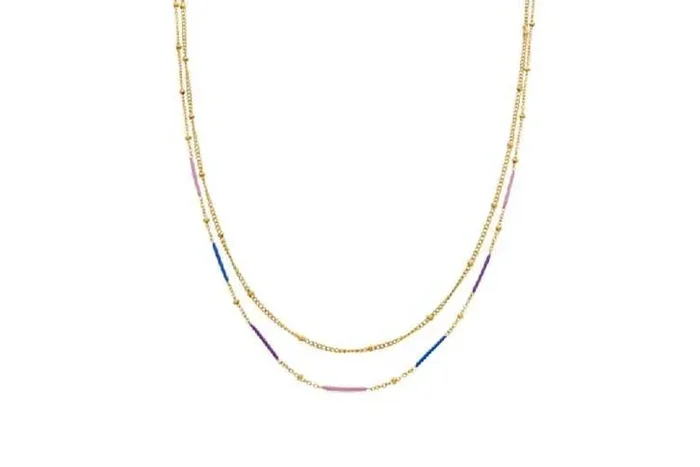Luxenter Lueo 18k Gold Multicolour Lacquer Pendant Necklace – Adjustable Boho Statement Jewellery