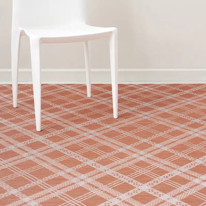 Martha Stewart x Chilewich Ribbons Woven Floormat Rug (Burnt Coral)