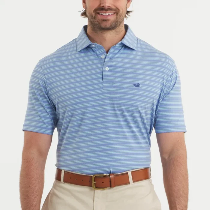 Maybourne Featherlight Stripe Polo • Lilac & Mint