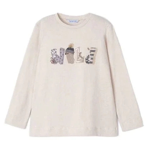 Mayoral Cream ‘Wild’ Long Sleeved T-Shirt