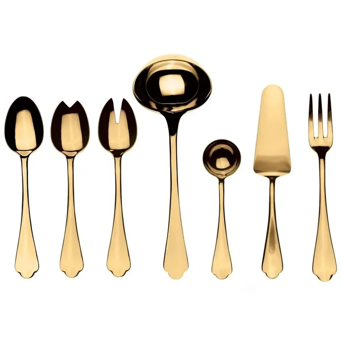 Mepra Dolce Vita Plain Gold 7-Piece Serving Set