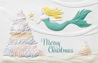 Mermaid Sea Star 16 Deluxe Boxed Christmas Cards