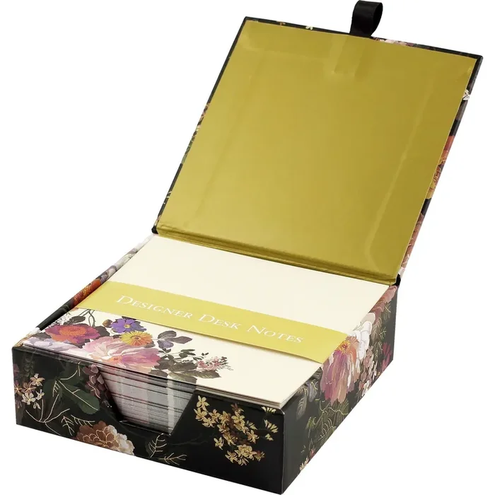 Midnight Floral Desk Notes Note Pad Set in Keepsake Box 250 Sheets Stationery Memo Pad