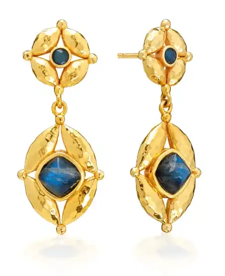 Mystic Eye Post Drop Earrings – Blue Labradorite – Capucine De Wulf