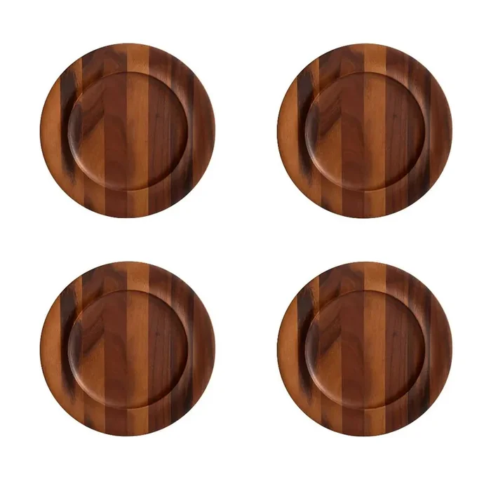 Nambe Skye Wood Charger Plate, Set of 4.