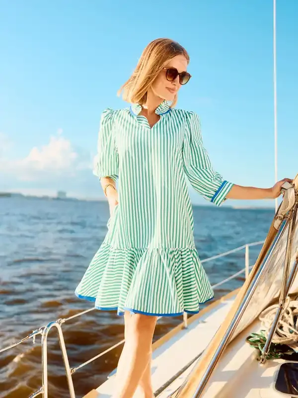 Naomi Dress Lined Up Green