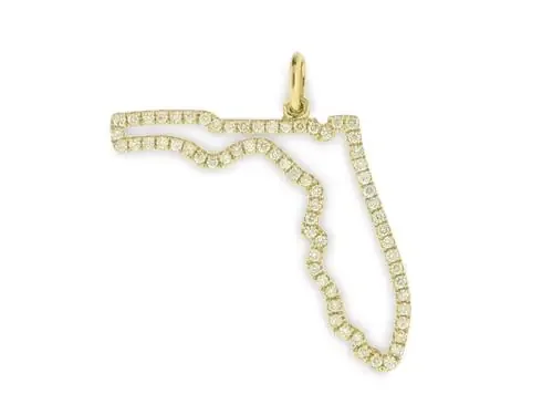 Necklace- 14kt yellow gold Pendant Diamond Florida- Nemati