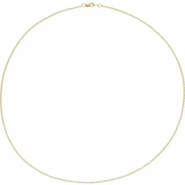 Necklace- cable link chain 1.5mm 18″ 14kt yellow gold