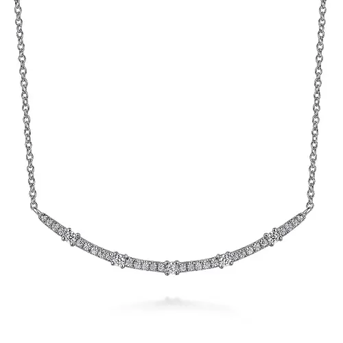 Necklace diamond trapeze 14kt white gold