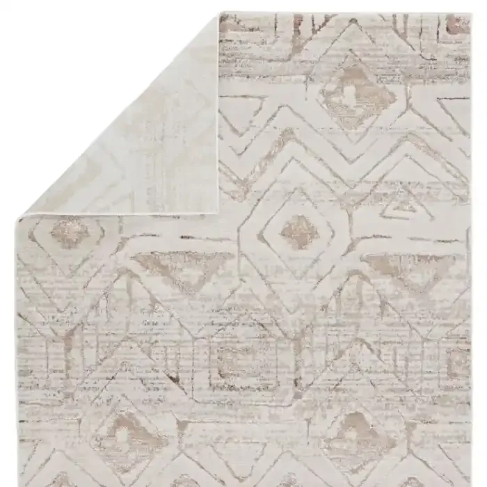 Nikki Chu by Jaipur Living Kalindi Tribal Cream/ Taupe Area Rug (MALILLA – MLI06)