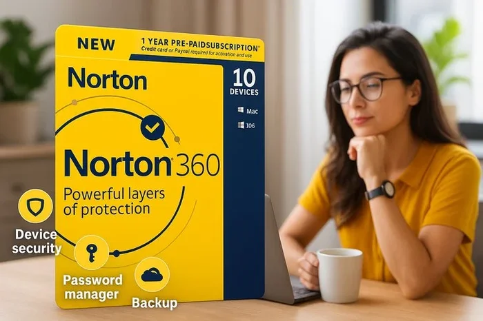 Norton 360 2024 Deluxe Protection Software – Secure Up to 10 Devices!