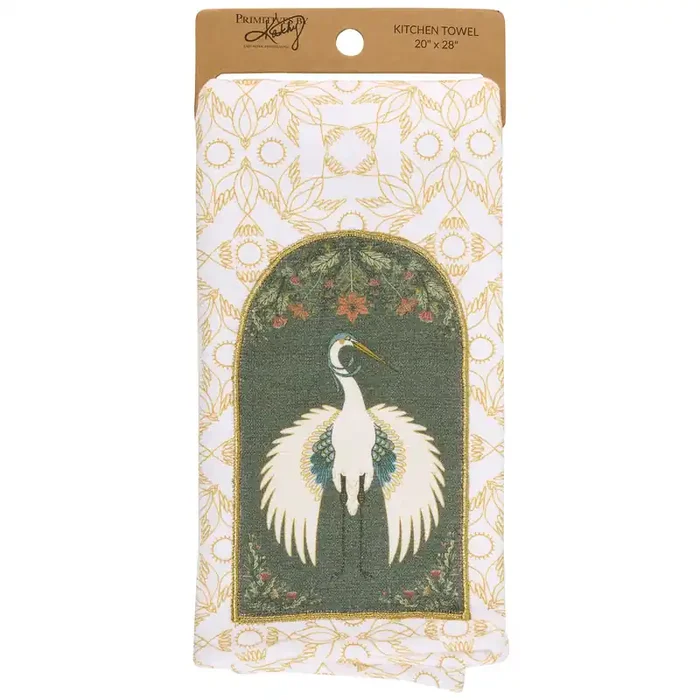 Nouveau Crane Cotton Kitchen Towel Bird Pattern Hand Tea Dish Cloth 20″ x 28″