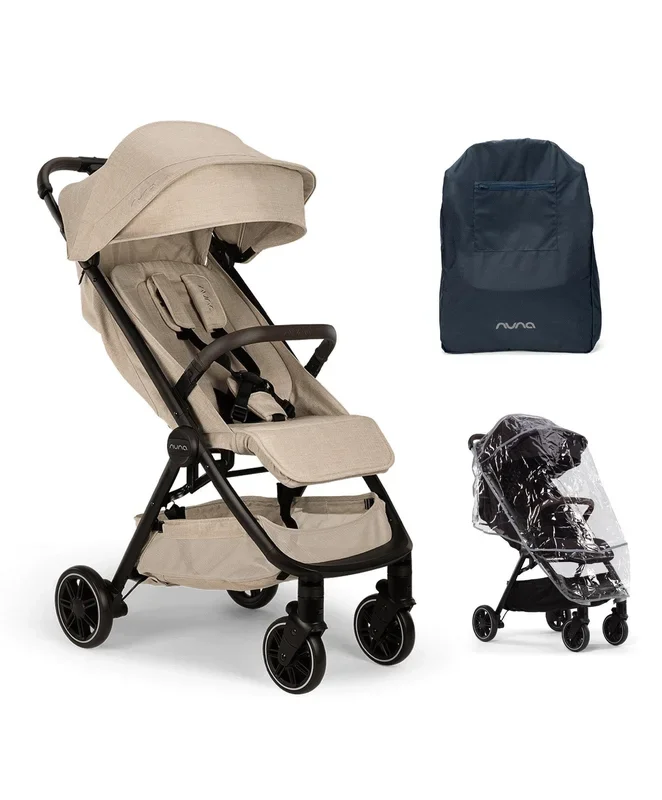 Nuna TRVL Pushchair with Travel Bag & Rain Cover – Biscotti