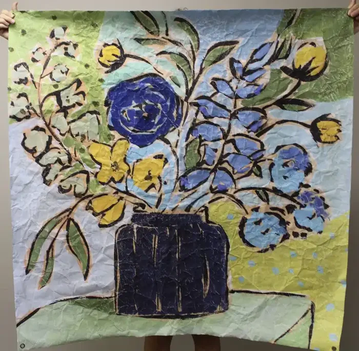 Paper Art Blue & Yellow Floral