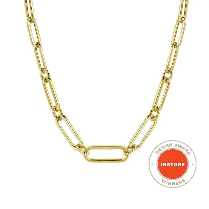 Paperclip necklace 17″ in length 14kt yellow gold by Gabriel