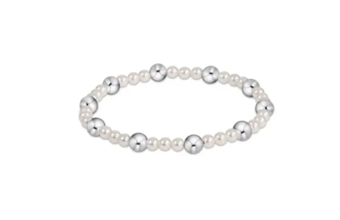 Pearl Sincerity Pattern 4mm Bead Bracelet – 6mm Sterling – enewton