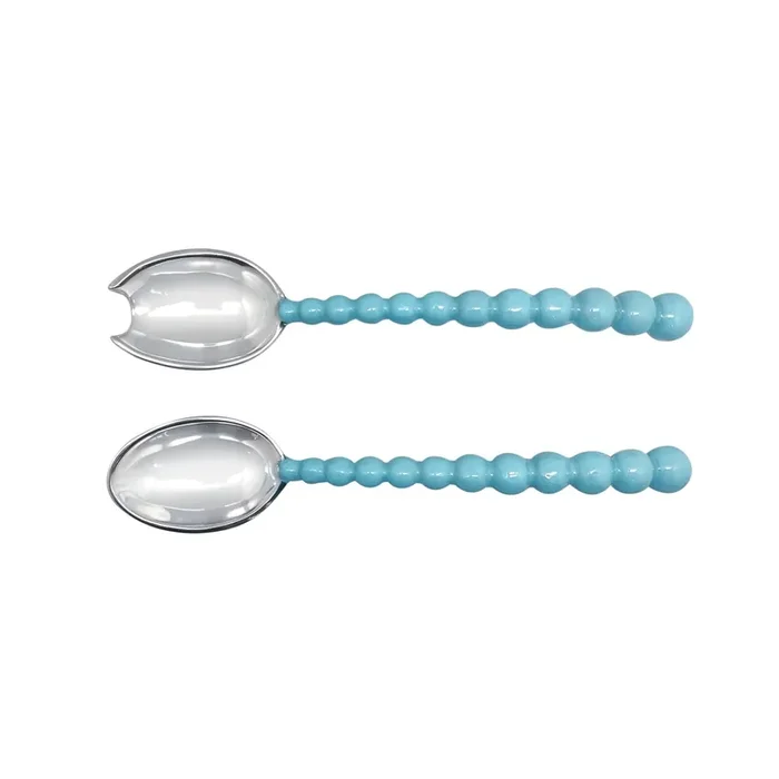 Pearled Aqua Salad Servers – Mariposa