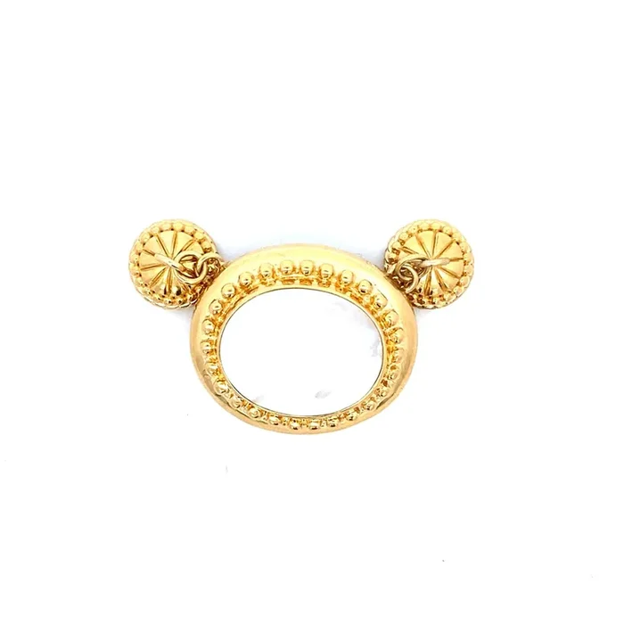 ****Pendant- oval mother-of-pearl magetic attachment set in Forever Gold