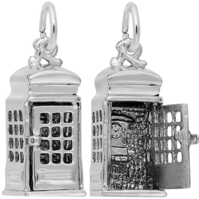 Phone Booth Charm Sterling Sliver – Rembrandt Charms