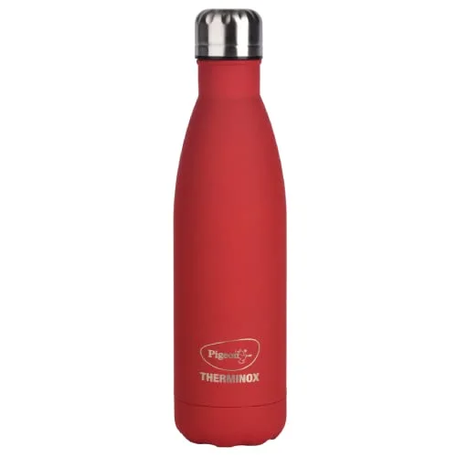 Pigeon by Stovekraft Aqua Scarlet Stainless Steel Double Cold Retention – 750 ml (Red)