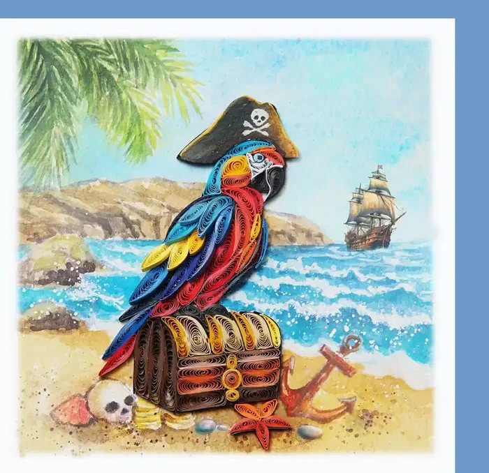 Pirate Parrot Quilling Card
