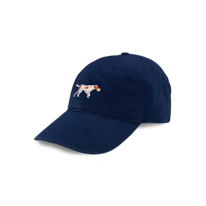 Pointer Needlepoint Hat (Navy)