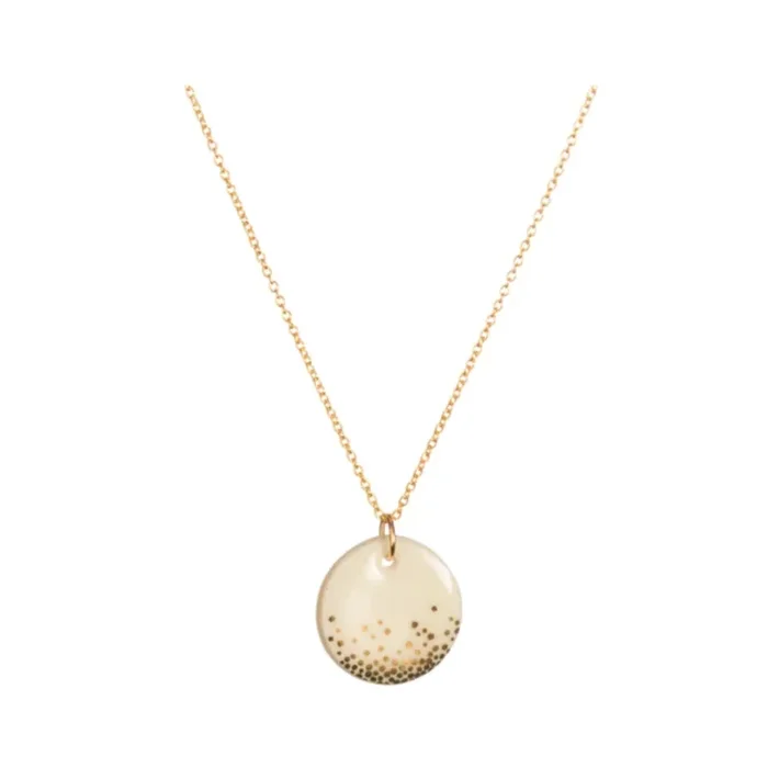 Porcelain gold mist necklace