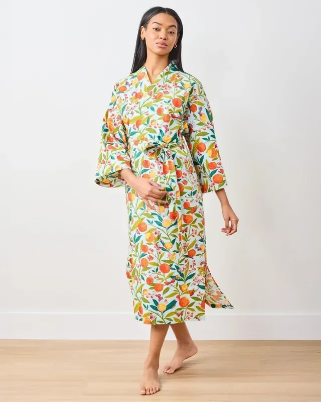 Print Fresh- Butterfly Grove- Long Robe