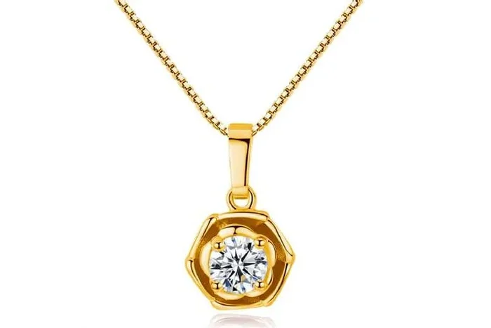 Radiant Crystal Gold-Tone Bloom Necklace