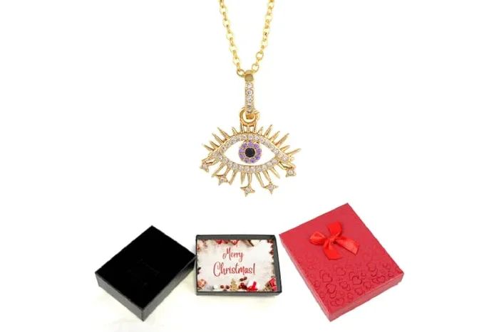 Radiant Diamond Eye Necklace in Exquisite Gold