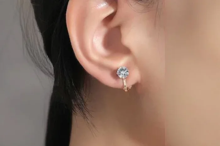 Radiant Gold Crystal Clip-On Earrings