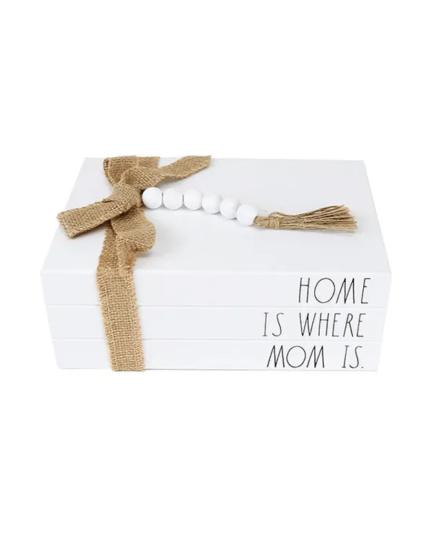 Rae Dunn “Home is Where Mom is” Triple Stacked Book