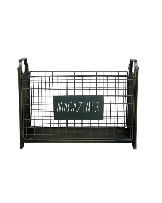 Rae Dunn “Magazines” Wire Metal Black Magazine Holder