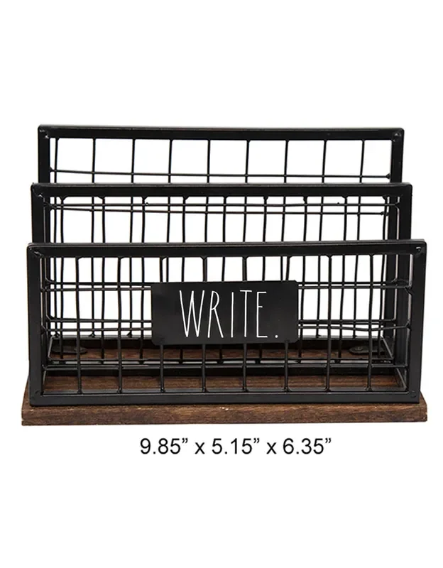 Rae Dunn “Write” Metal Black Wire File Holder for Desk