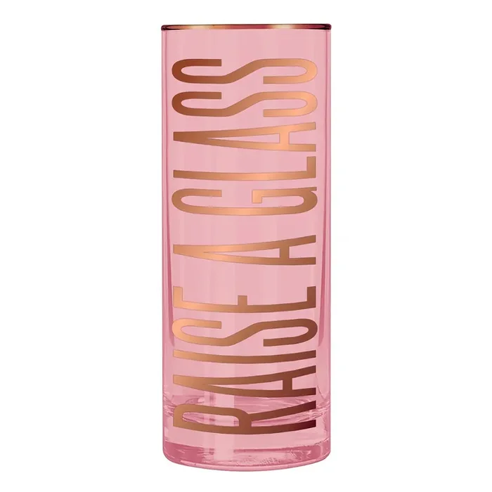 Raise A Glass Collins Cocktail Glass in Pink 17 oz.