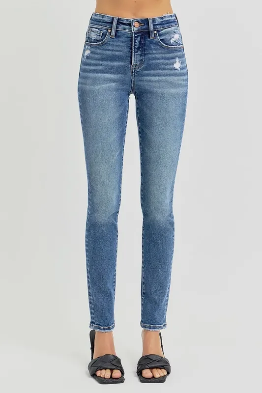 Ravi TC High Rise Ankle Slim Skinny Jean • Medium Denim