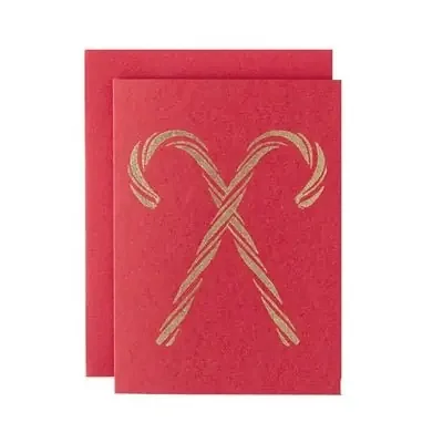 Red Candy Canes Card – 4.25″ x 5.5″- Hester & Cook