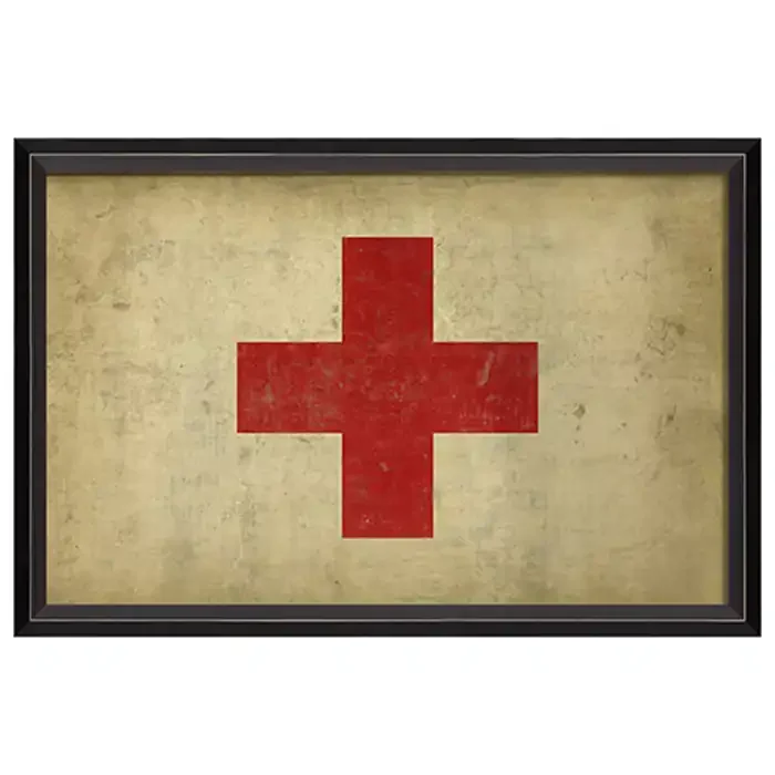 Red Cross Flag Framed Print 17″ x 25″