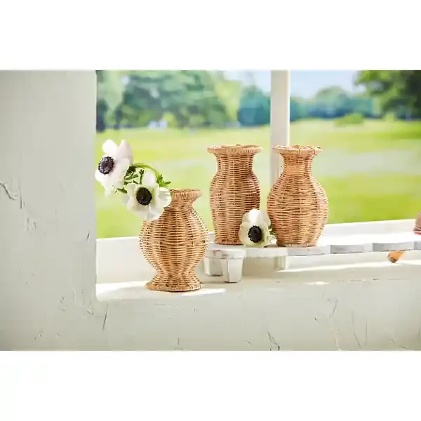 Resin Basket Weave Vases