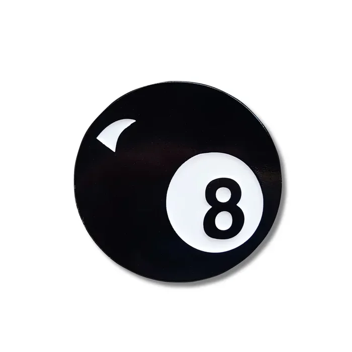 Retro 8 Ball Pin 1.4″ Stylish Metal Alloy Brooch Billiards Ball in Black and White