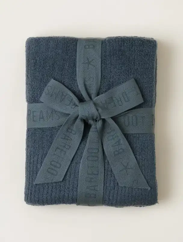 Ribbed Baby Blanket CozyChic Lite® – Smokey Blue – Barefoot Dreams