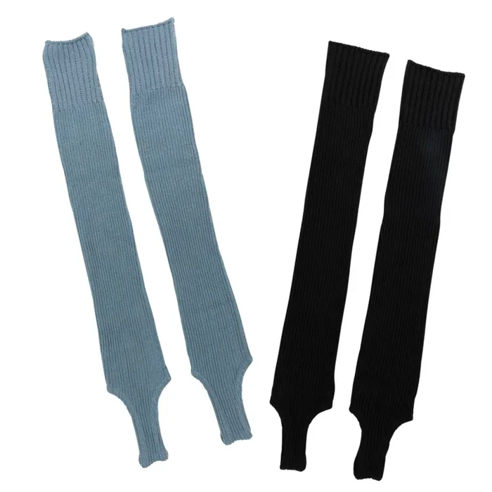 Ribbed Knit Leg Warmers in Black or Blue Dancer Style ‘80s Legwarmers