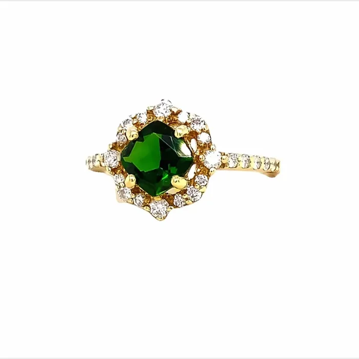 Ring chrom diopside diamond ring