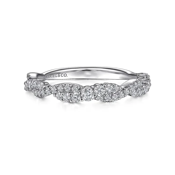 Ring diamond twist band 14kt white gold