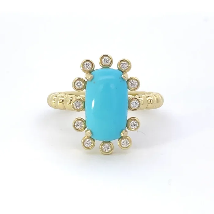 Ring- Turquoise & diamond ring