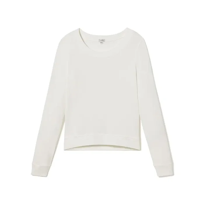 Rosie Long Sleeve Scoop Sweatshirt – Pearl – Medium – PJ Harlow