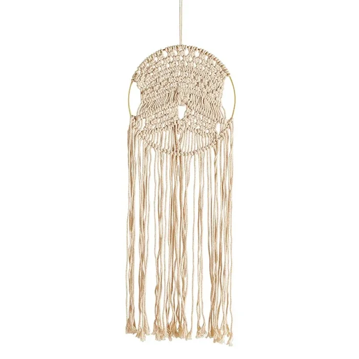 Round Hoop Macrame Bohemian Decor Decorative Macrame Wall Hanging 10″ x 27.5″
