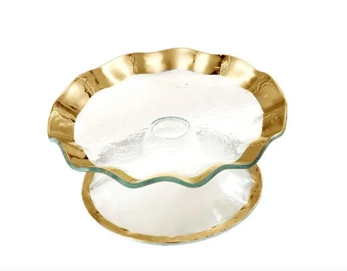 Ruffle Petit Fours Stand – Gold – Annieglass